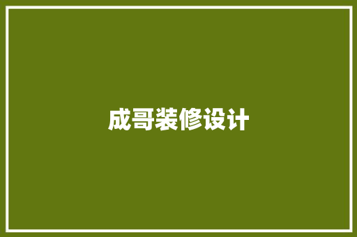 成哥装修设计