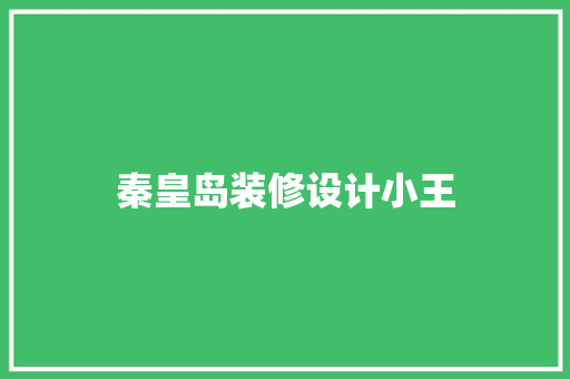 秦皇岛装修设计小王