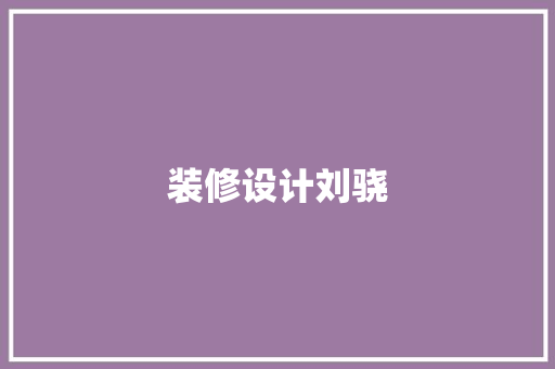 装修设计刘骁