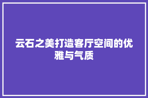云石之美打造客厅空间的优雅与气质