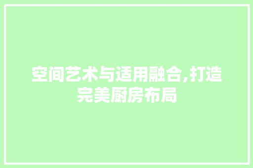 空间艺术与适用融合,打造完美厨房布局