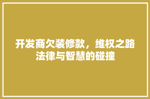 开发商欠装修款，维权之路法律与智慧的碰撞